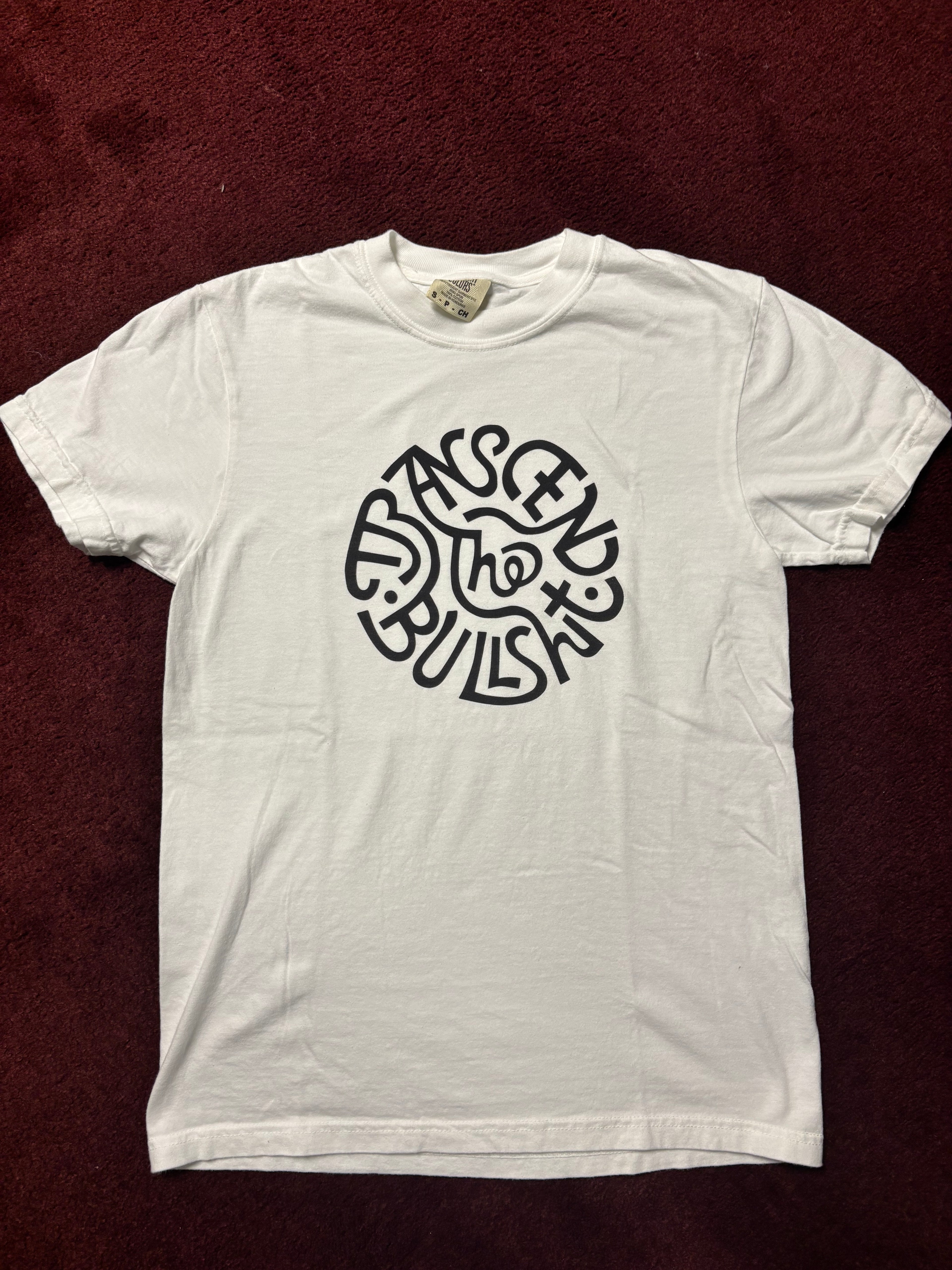 White Transcend the Bullshit Tee