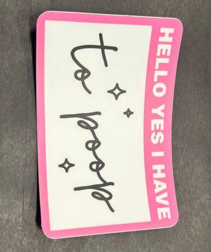 Hello/Yes Name Tag Sticker